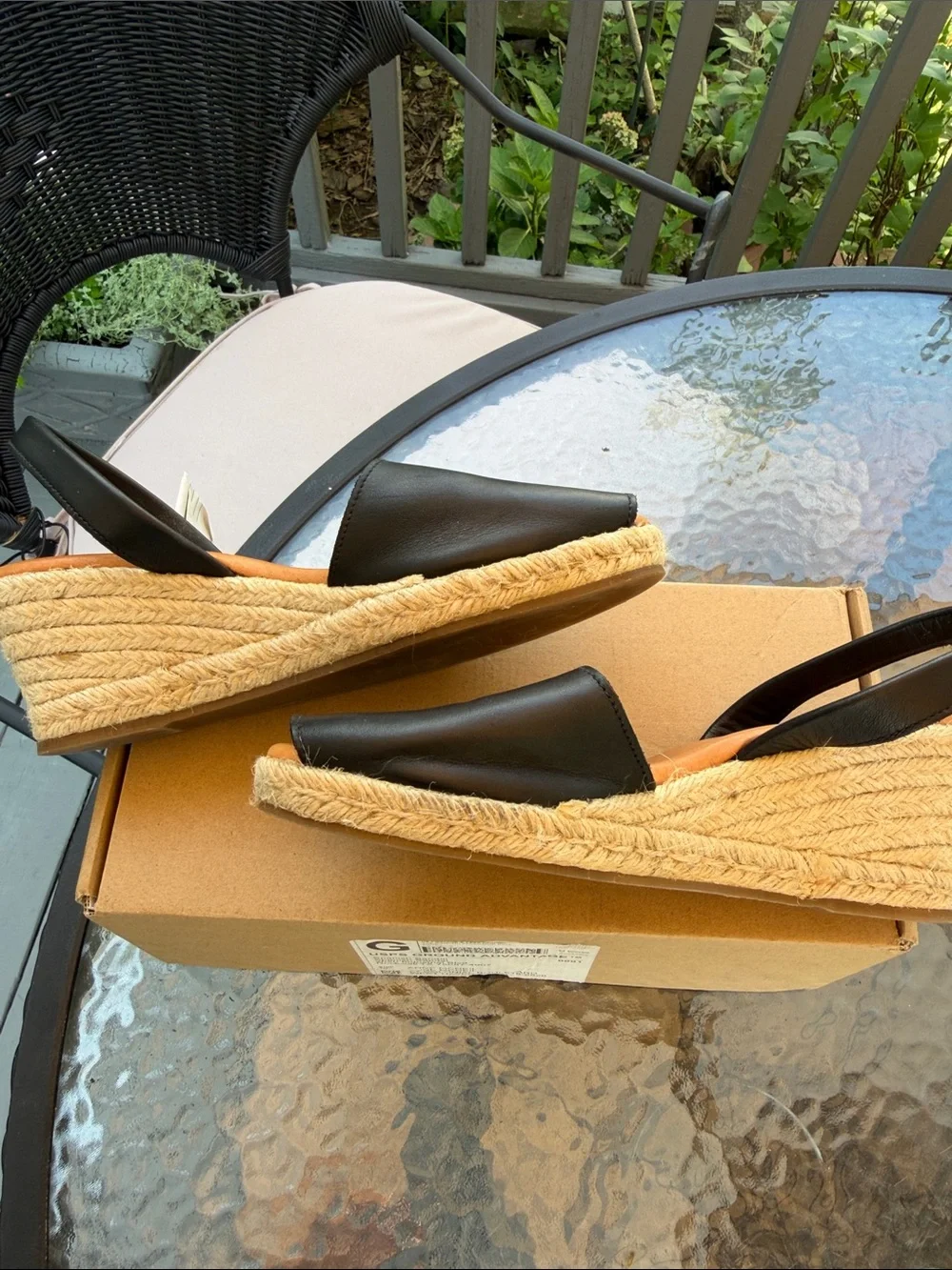 Black Espadrille Spanish Sandals Slingback Sandal size 10 heel 2.8 inches